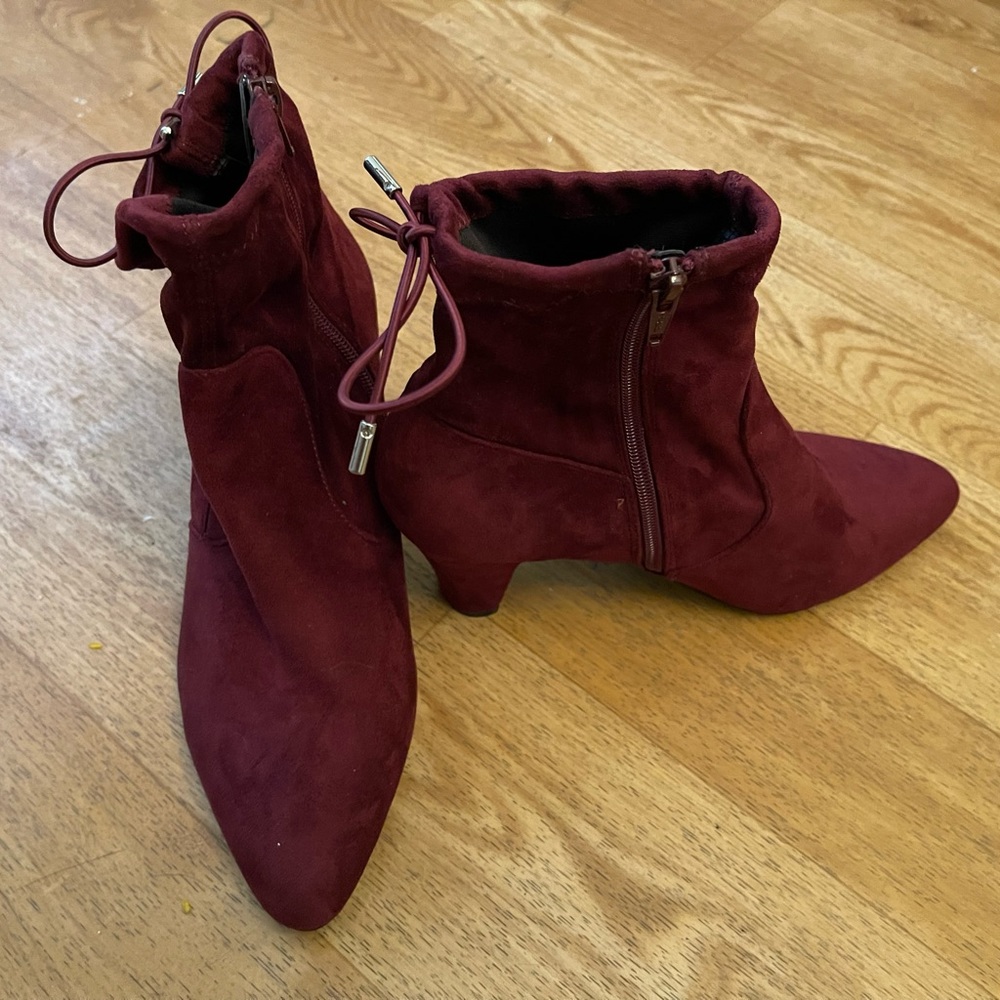 Burgundy ankle booties size 11 wide